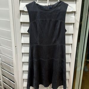 grey velour sleeveless midi flare dress